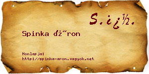 Spinka Áron névjegykártya
